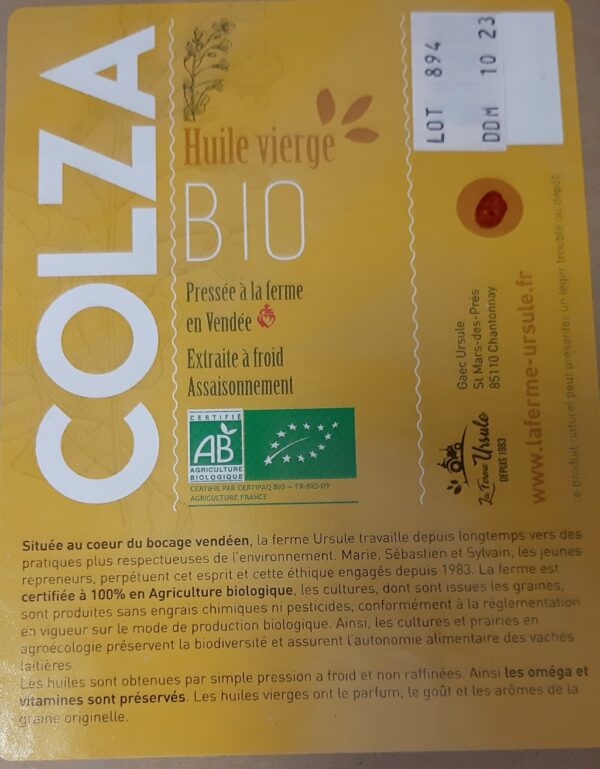 Huile de colza Bio