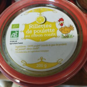 Rillettes de poulette au citron confit